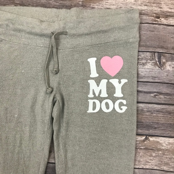 New Wildfox “I Love My Dog” Jogger Sweatpants - Picture 4 of 7